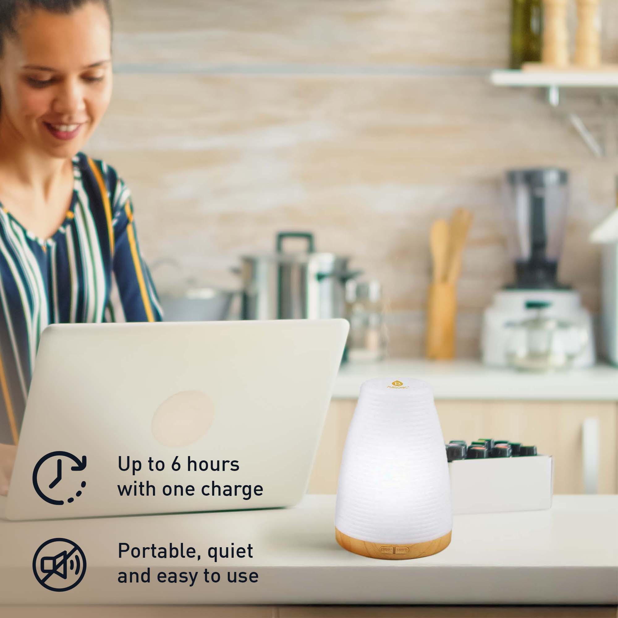 Portable Essential Oil Diffuser - USB Aroma Humidifier for Home & Travel
