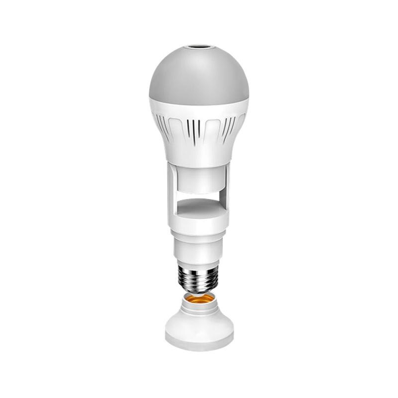 360° Panoramic Light Bulb Camera - Night Vision, Two-Way Audio & Alerts